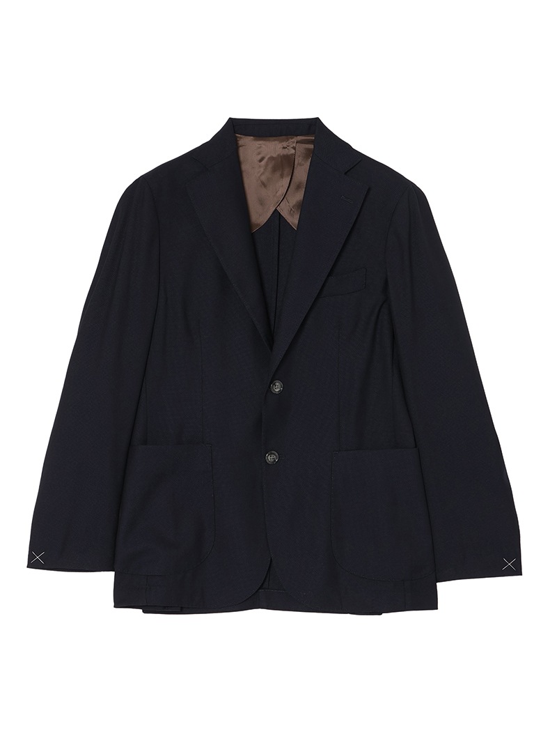 BARBA NAPOLI 紺ベーステーラードジャケット Barba Napoli Dark Blue Cotton Blazer | IsuiT