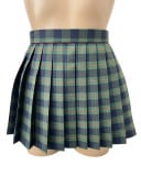 【日本製】スクールプリーツチェックスカート(緑×紺×赤)◆W60〜85/丈30・40ｃｍ