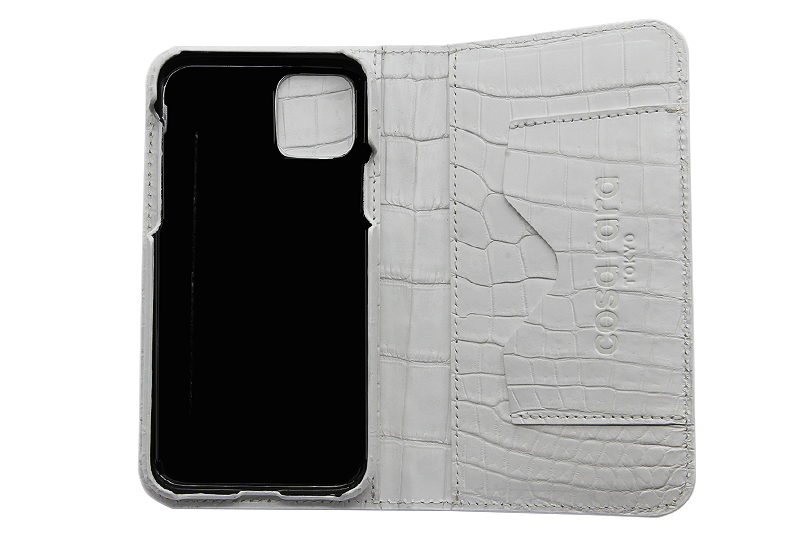 スマートフォンケース ポケット付 フォールディングタイプ プレミアム ホワイト for Apple iPhone 11 Pro Max