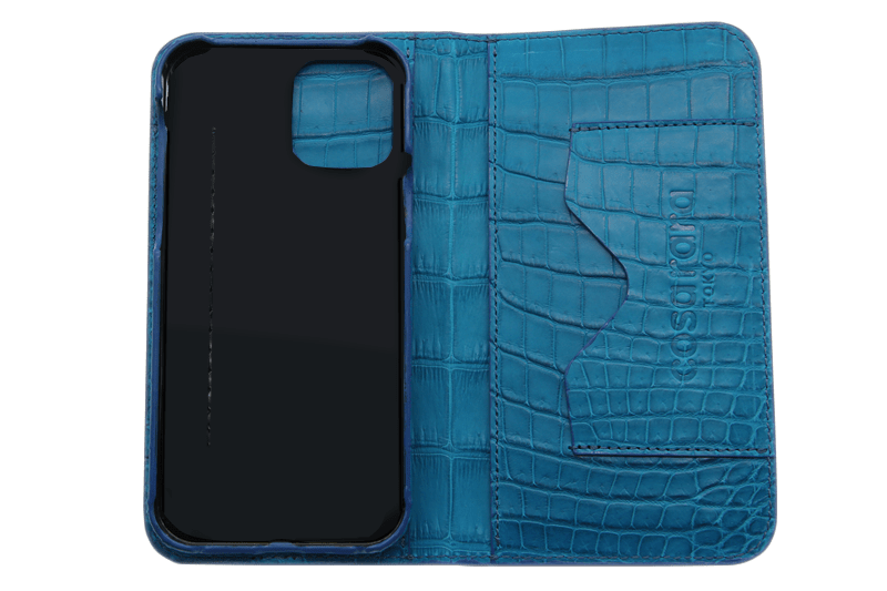 スマートフォンケース ポケット付 フォールディングタイプ プレミアム ターコイズブルー for Apple iPhone 11 Pro Max