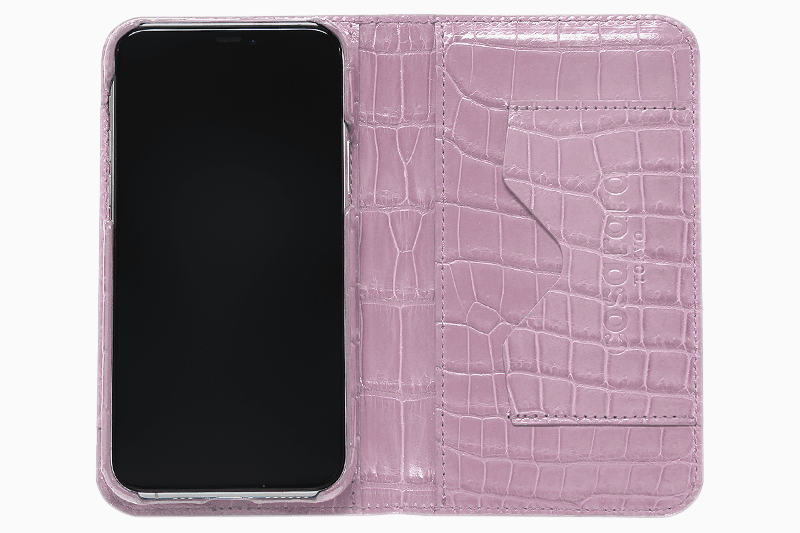 スマートフォンケース ポケット付 フォールディングタイプ プレミアム サクラピンク for Apple iPhone 13 Pro Max