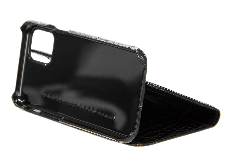 スマートフォンケース ポケット付 フォールディングタイプ プレミアム ブラック for Apple iPhone 11 Pro