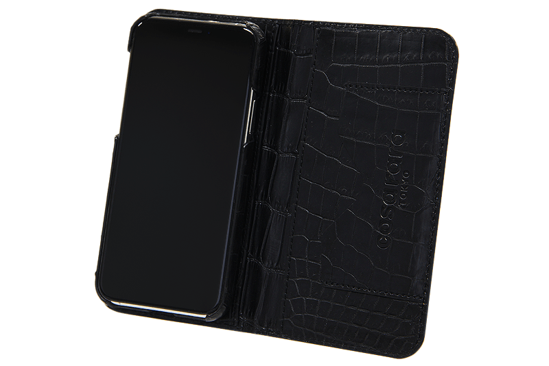 スマートフォンケース ポケット付 フォールディングタイプ プレミアム ブラック for Apple iPhone 11 Pro