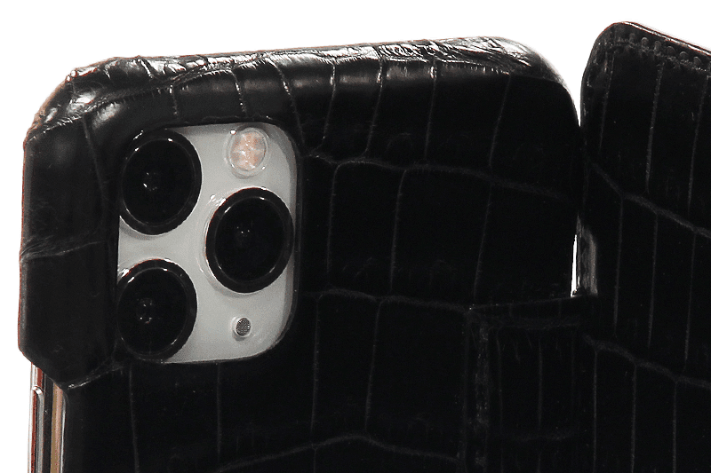 スマートフォンケース ポケット付 フォールディングタイプ プレミアム ブラック for Apple iPhone 11 Pro