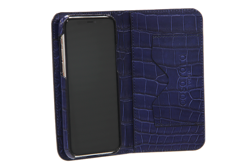 スマートフォンケース ポケット付 フォールディングタイプ プレミアム ブルー for Apple iPhone 11 Pro