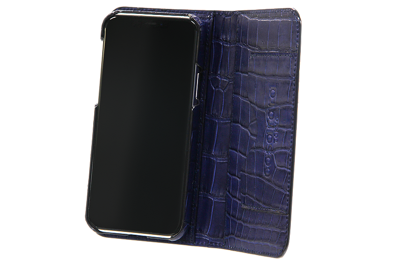 スマートフォンケース ポケット付 フォールディングタイプ プレミアム ブルー for Apple iPhone 13 mini