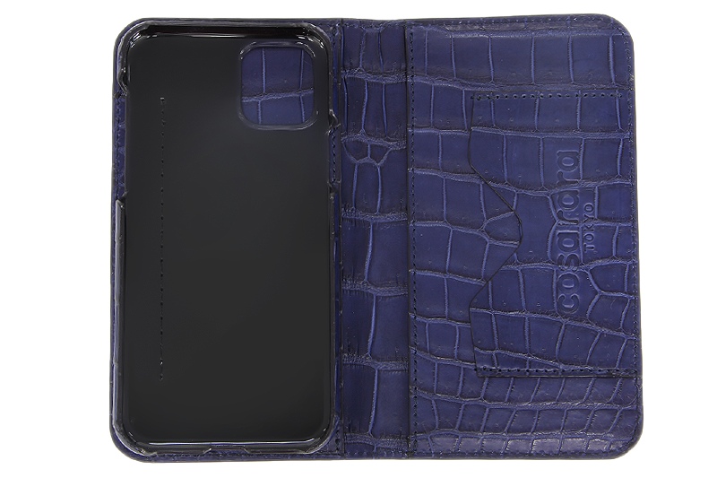 スマートフォンケース ポケット付 フォールディングタイプ プレミアム ブルー for Apple iPhone 13 mini