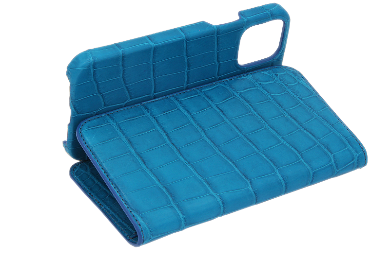 スマートフォンケース ポケット付 フォールディングタイプ プレミアム ターコイズブルー for Apple iPhone 13 mini