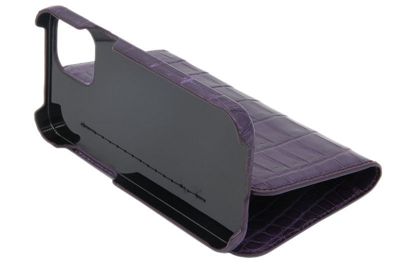 スマートフォンケース ポケット付 フォールディングタイプ プレミアム パープル for Apple iPhone 13 mini