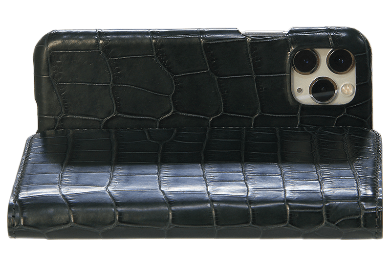 スマートフォンケース ポケット付 フォールディングタイプ プレミアム ダークグリーン for Apple iPhone 12 Pro Max