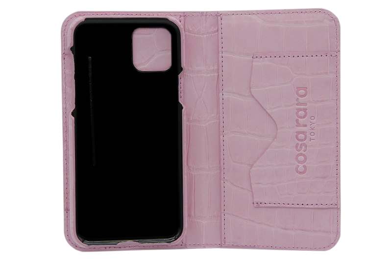 スマートフォンケース ポケット付 フォールディングタイプ プレミアム サクラピンク for Apple iPhone 11 Pro Max