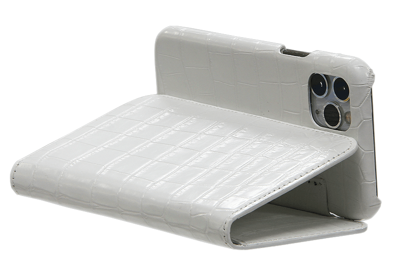 スマートフォンケース ポケット付 フォールディングタイプ プレミアム ホワイト for Apple iPhone 12 Pro Max