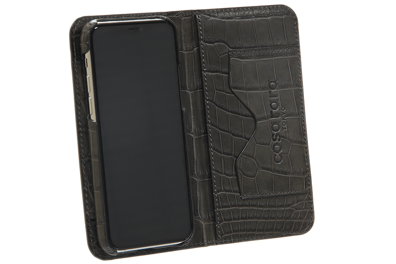 スマートフォンケース ポケット付 フォールディングタイプ プレミアム　クレイ for Apple iPhone 12 / 12 Pro