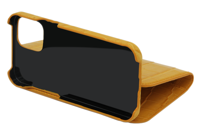 スマートフォンケース ポケット付 フォールディングタイプ プレミアム マスタードイエロー for Apple iPhone 11 Pro Max