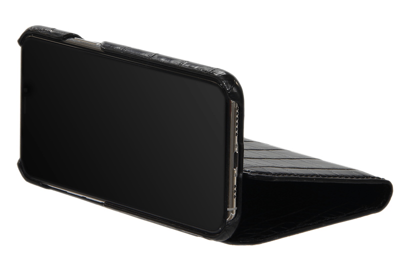 スマートフォンケース ポケット付 フォールディングタイプ プレミアム ブラック for Apple iPhone 13 / iPhone 13 Pro