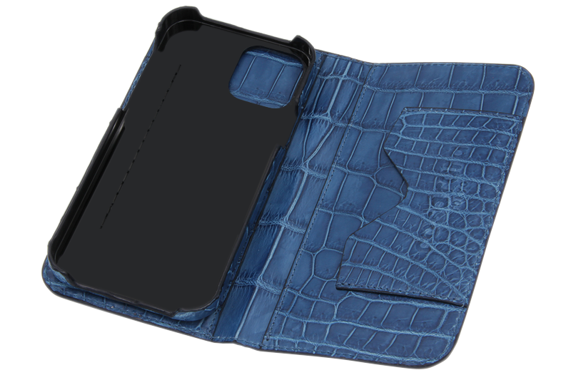 スマートフォンケース ポケット付 フォールディングタイプ プレミアム 藍 for Apple iPhone 13 / iPhone 13 Pro