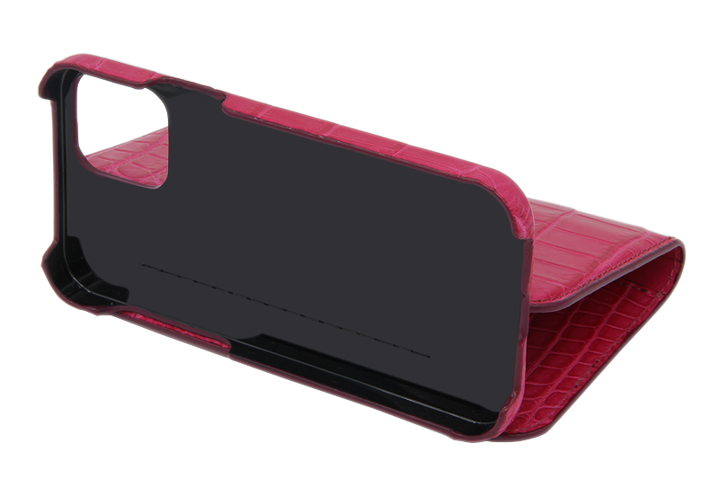 スマートフォンケース ポケット付 フォールディングタイプ プレミアム ピンク for Apple iPhone 13 / iPhone 13 Pro