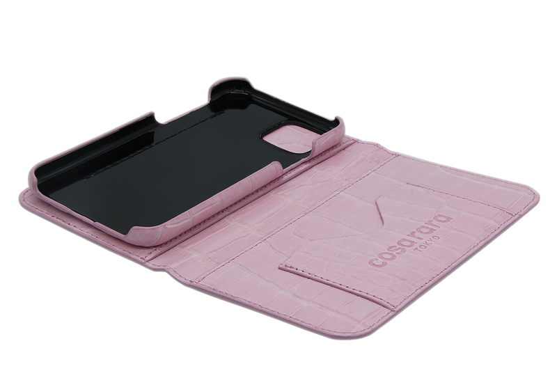 スマートフォンケース ポケット付 フォールディングタイプ プレミアム サクラピンク for Apple iPhone 13 / iPhone 13 Pro