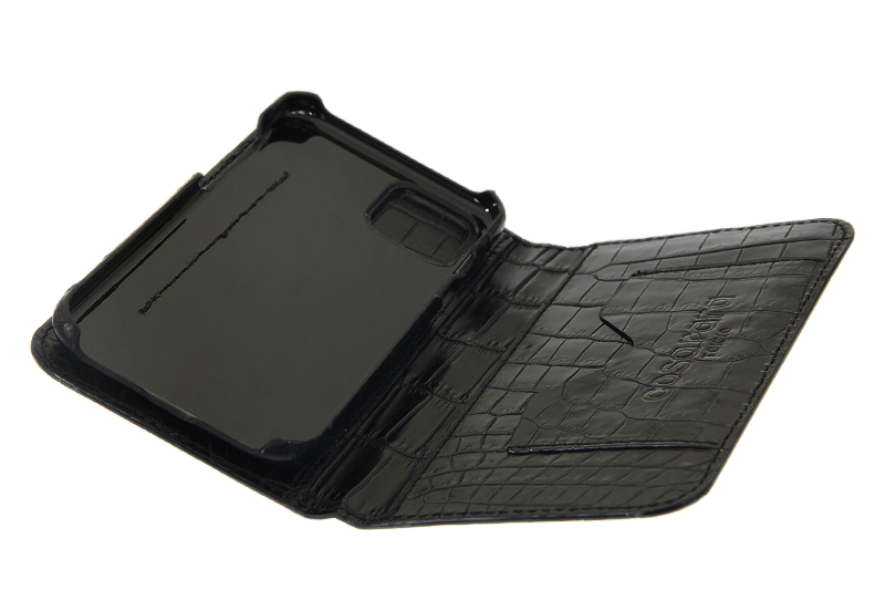 スマートフォンケース ポケット付 フォールディングタイプ プレミアム ブラック for Apple iPhone 13 Pro Max