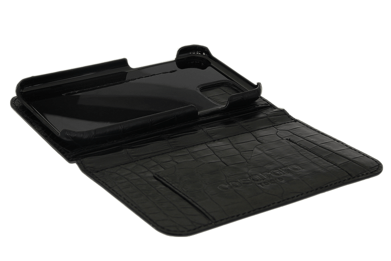 スマートフォンケース ポケット付 フォールディングタイプ プレミアム ブラック for Apple iPhone 13 Pro Max