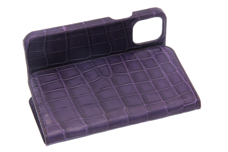 スマートフォンケース ポケット付 フォールディングタイプ プレミアム パープル for Apple iPhone 13 Pro Max