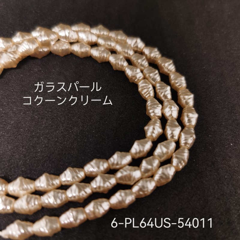 ガラスパール コクーン クリーム 6mm×4mm