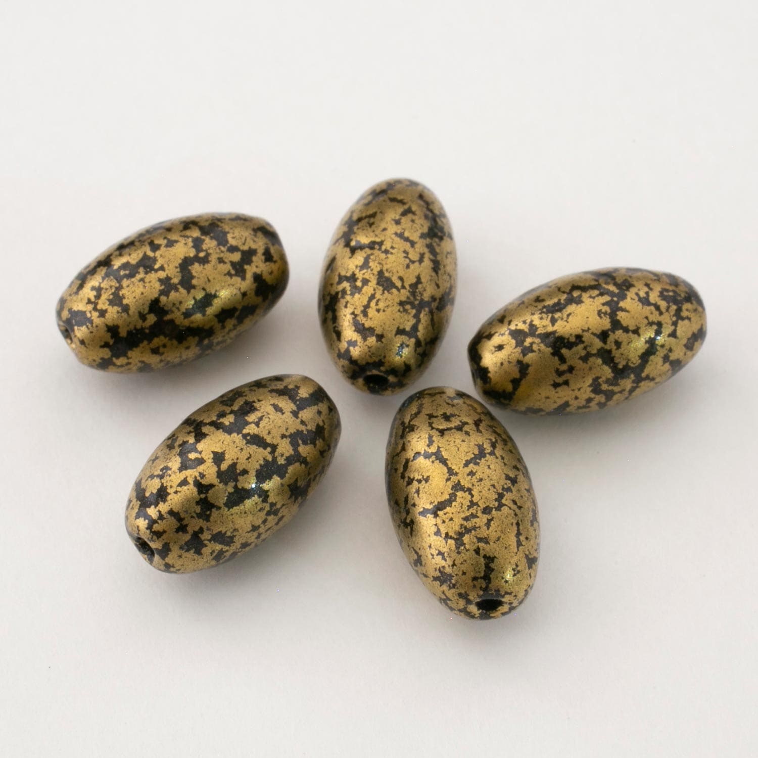 フレンチビーズ オーバル アンティークゴールド 12mm×7mm