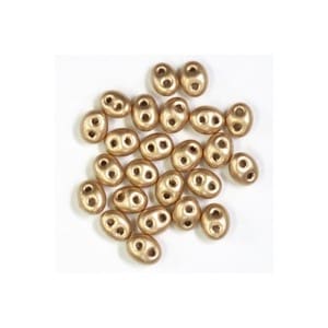 チェコシード ツイン2ホール メタリックライトゴールド 2.5mm×5mm
