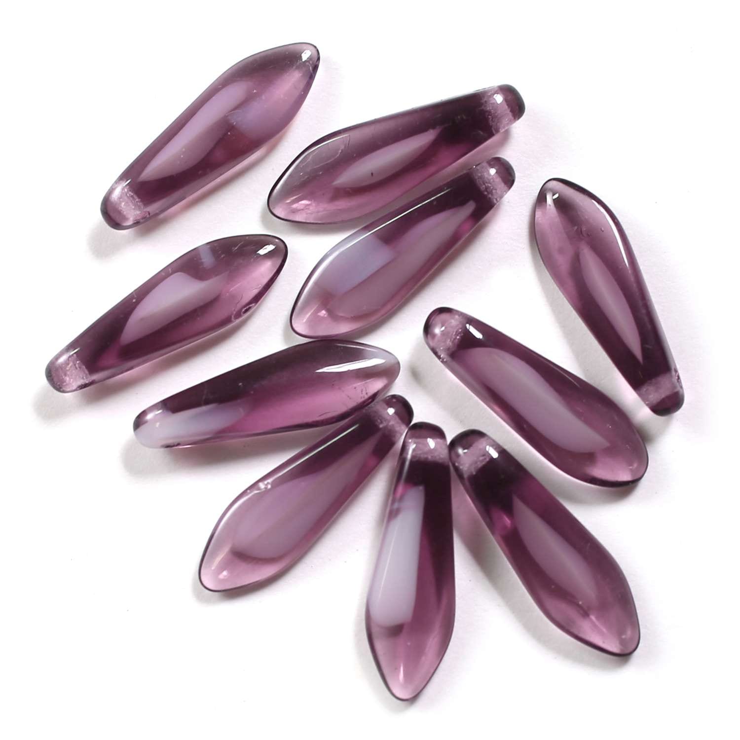 ダガー アメジスト/ホワイト 5mm×16mm