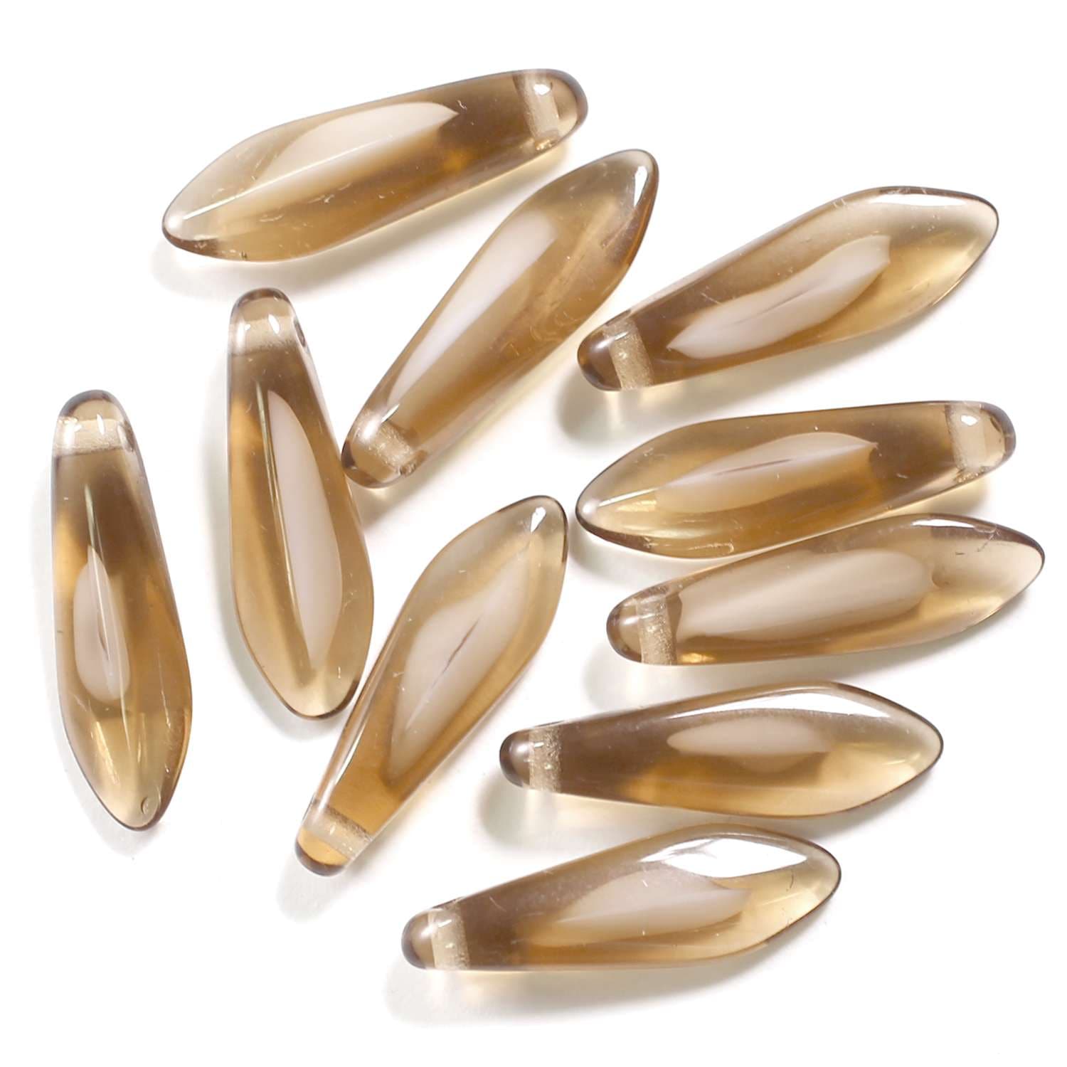 ダガー スモークトパーズ/ホワイト 5mm×16mm