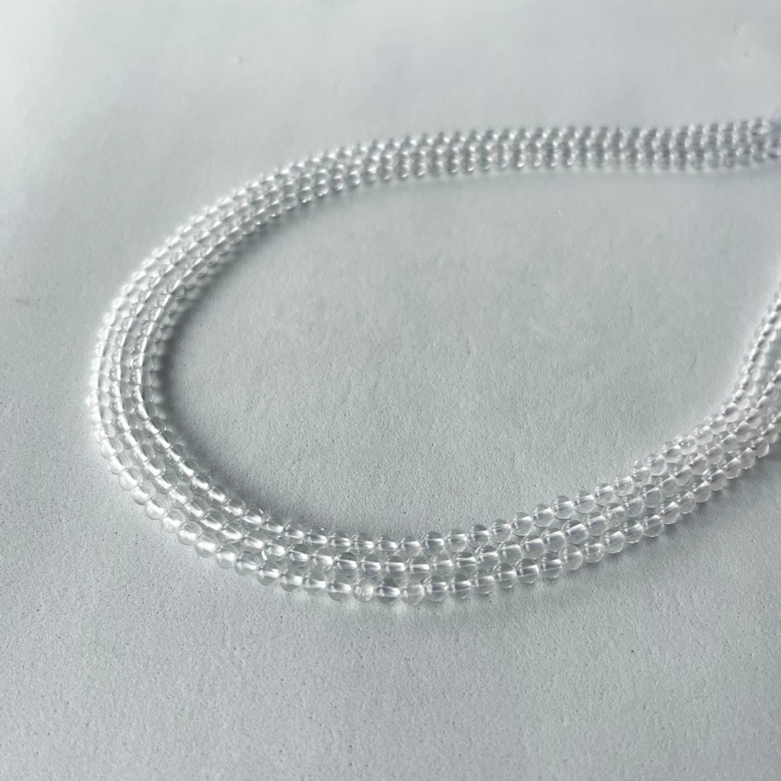 天然石連ビーズ‐水晶4㎜