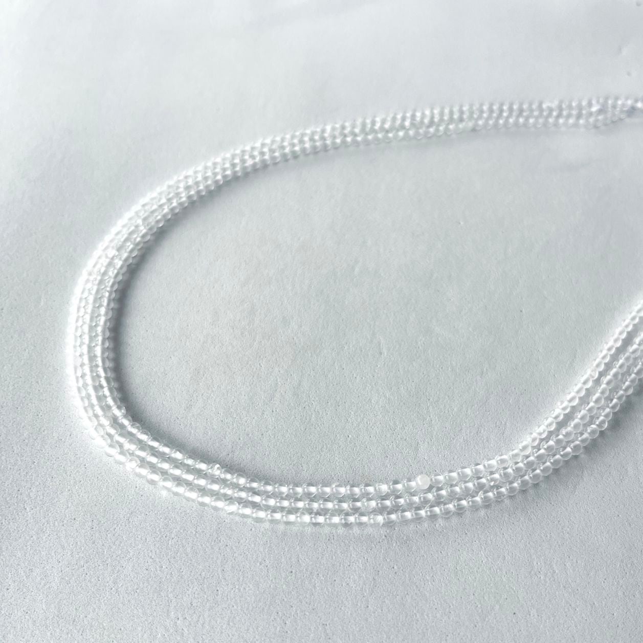 天然石連ビーズ‐水晶3mm