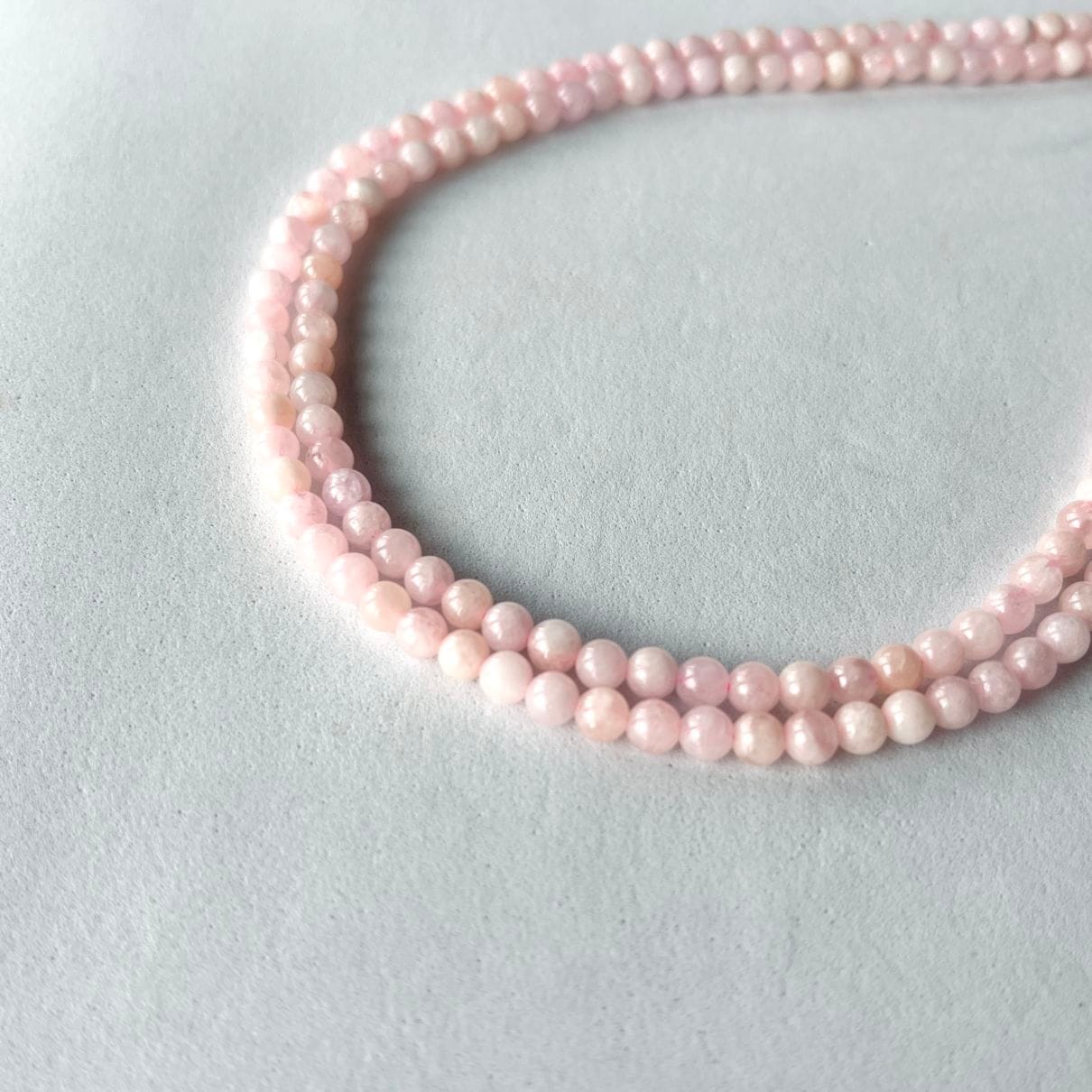 天然石連ビーズ-モルガナイト4mm