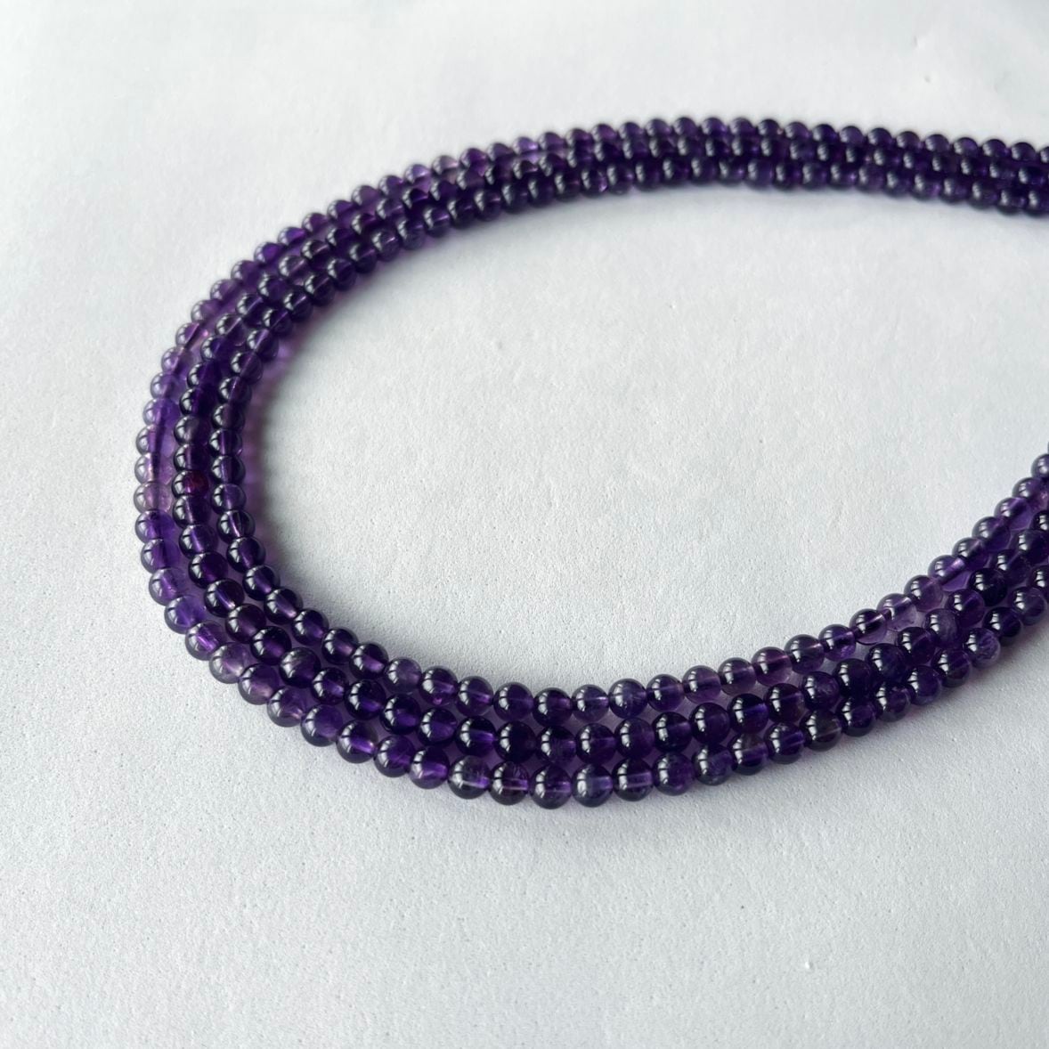天然石連ビーズ-アメジスト4mm