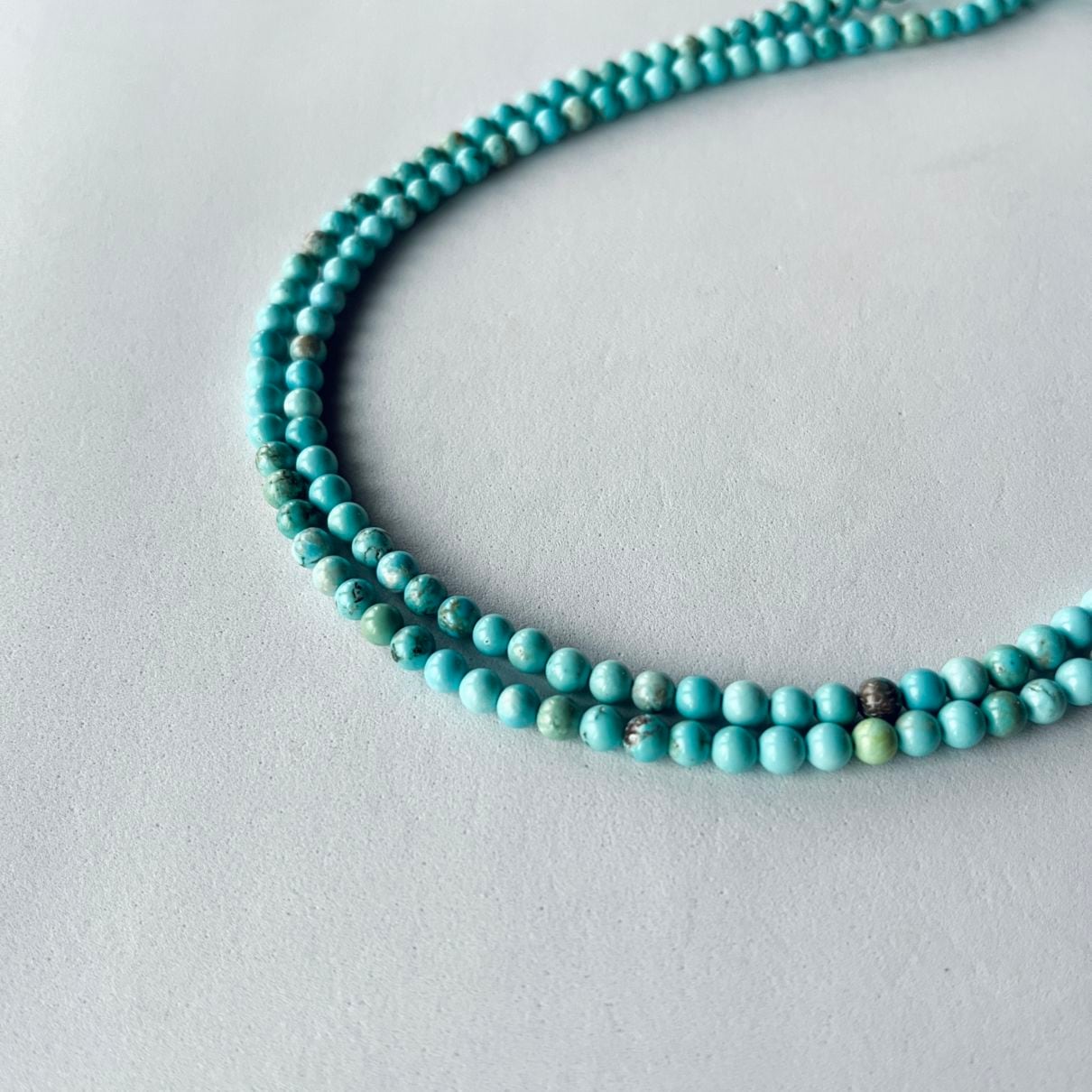 天然石連ビーズ‐ターコイズ4mm