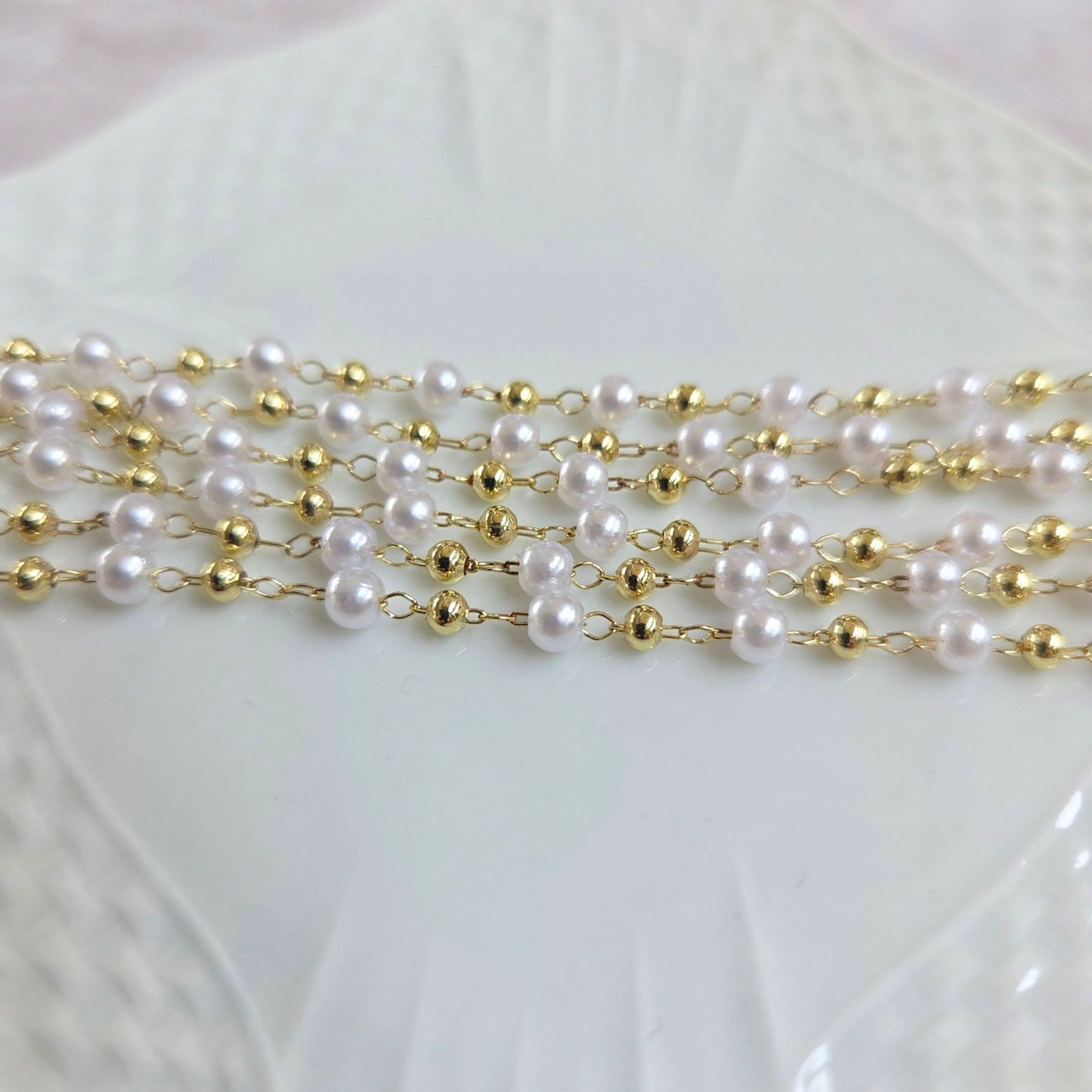手作り装飾チェーン（メタルパール4ｍｍ）