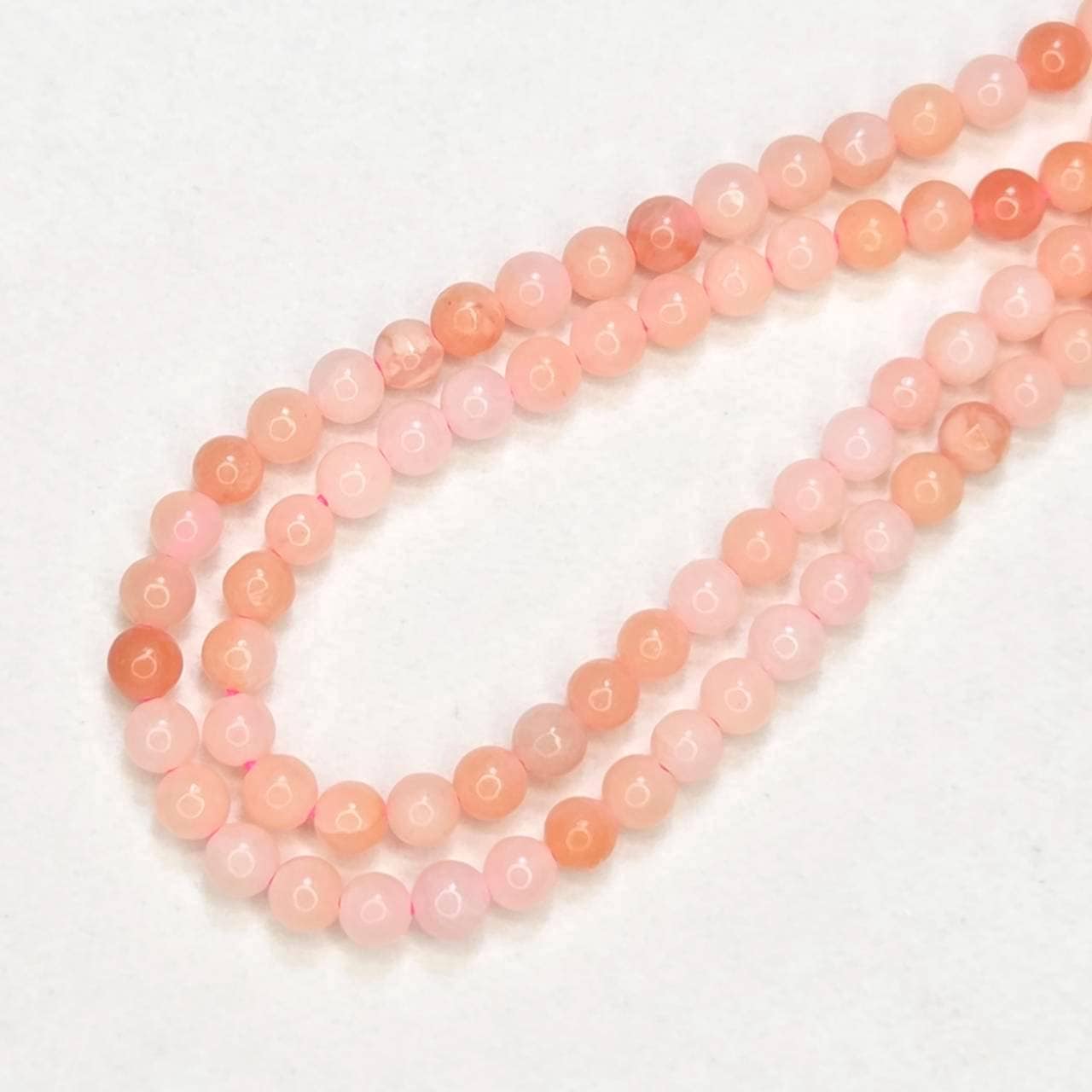 天然石連ビーズ‐ピンクオパール