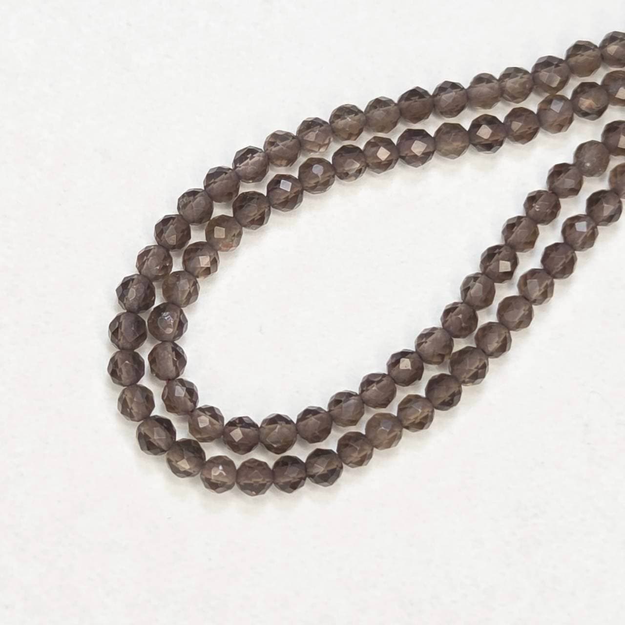 天然石連ビーズ‐スモーキークォーツ3㎜C