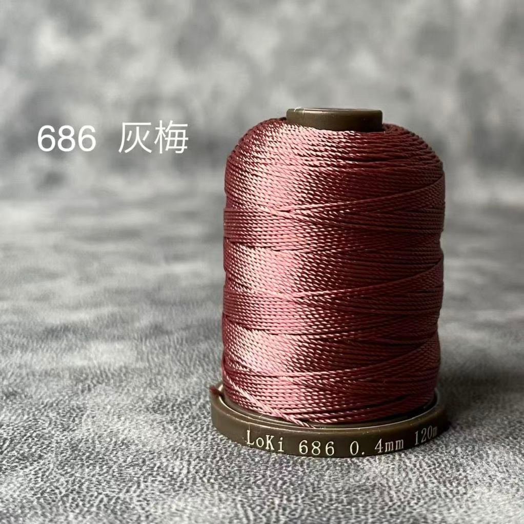 新色‐小巻 686灰梅 シルク糸‐羅樹