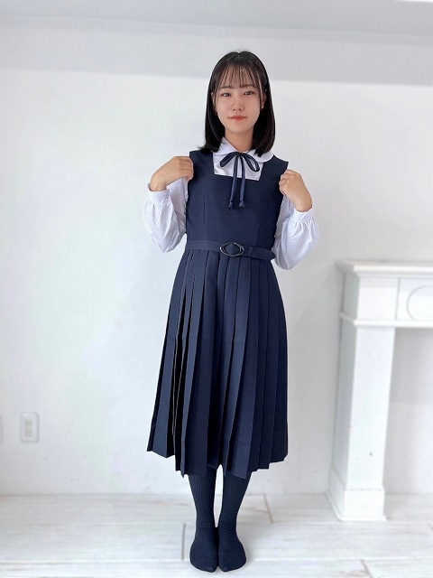 紺色無地スクール ジャンパースカート