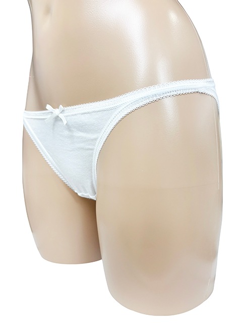 コスメイトオリジナル 綿素材リボン付きピコレースショーツ