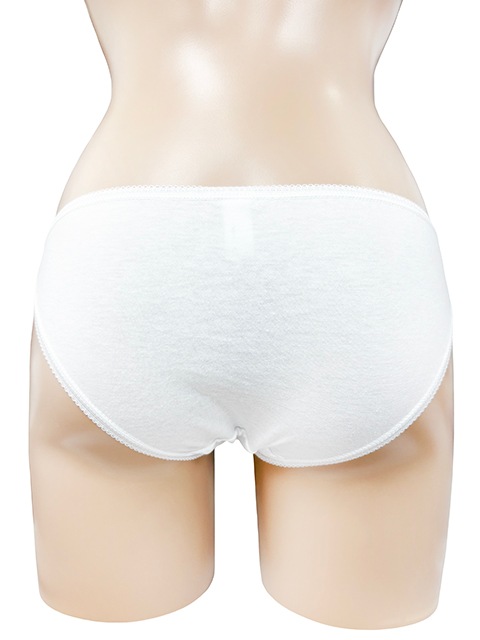 コスメイトオリジナル 綿素材リボン付きピコレースショーツ