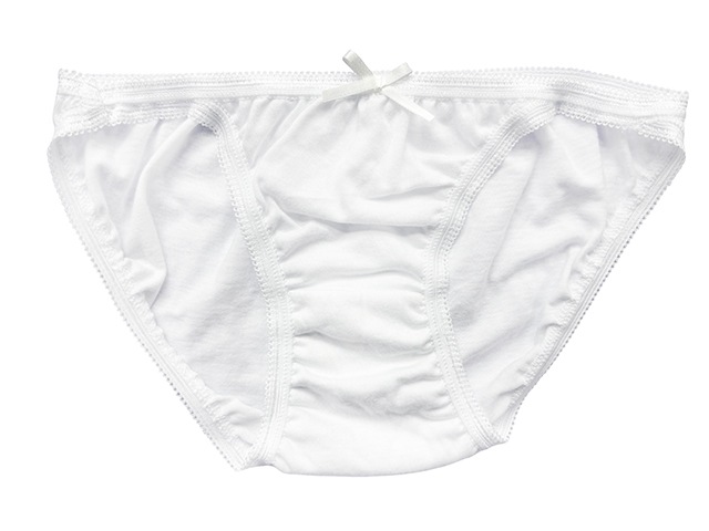 コスメイトオリジナル 綿素材リボン付きピコレースショーツ