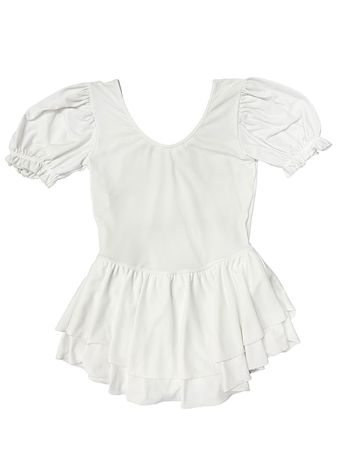 コスメイトオリジナル パフスリーブWスカート型レオタード