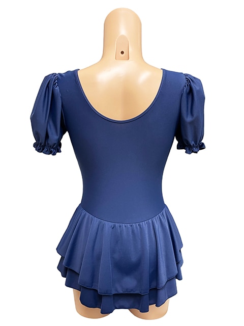 コスメイトオリジナル パフスリーブWスカート型レオタード