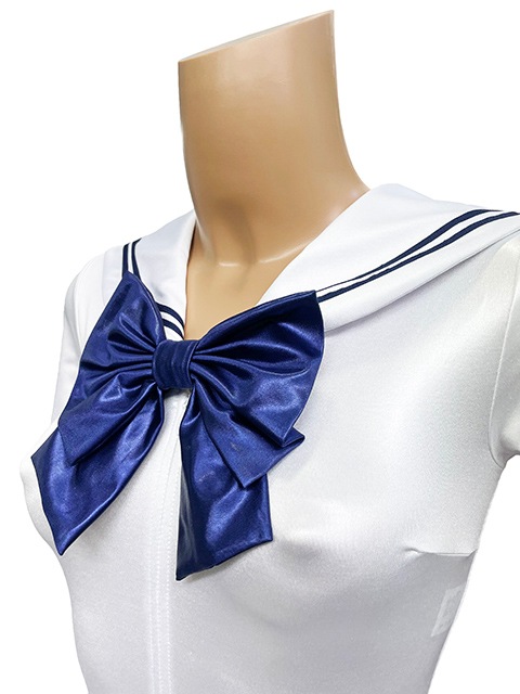 コスメイトオリジナル 単色タイプスーパーウェット 長袖セーラー レオタード<ホワイト>