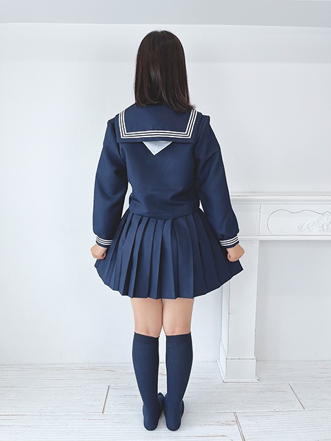 秋冬 セーラー服 濃紺