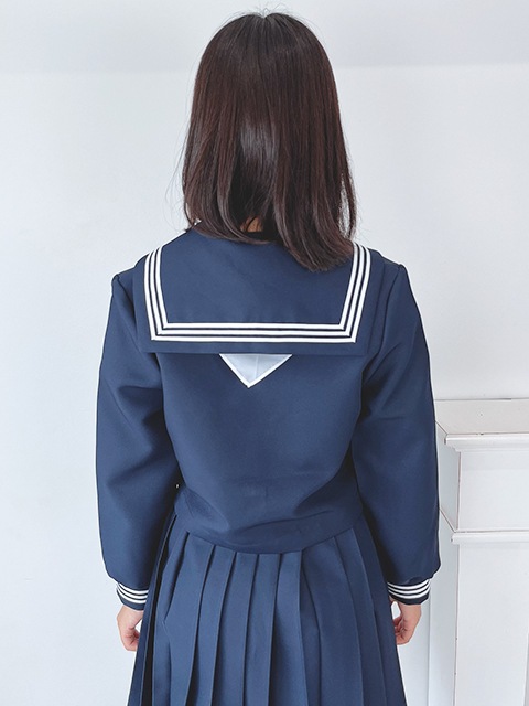 秋冬 セーラー服 濃紺