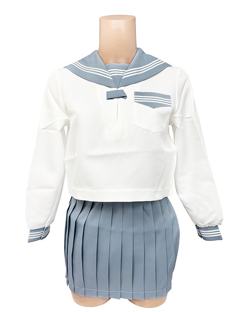 秋冬 セーラー服 クリーム×グレー