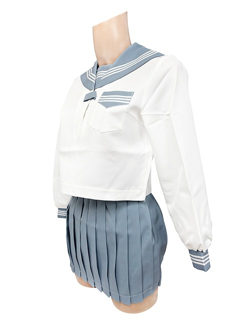 秋冬 セーラー服 クリーム×グレー